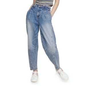 Juniors' SO® Pleated Front Balloon Leg Denim Pants • Sz 9
